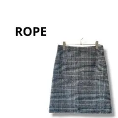 【ロペ】膝丈スカート　台形　チェック　かわいい　サイズ40