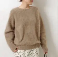 スピックアンドスパン　furknit クループルオーバー　ブラウン　ニット