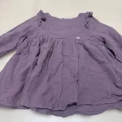 petit mainパープル ワンピース フリル付き