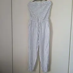 ストライプオフショルダーサロペット