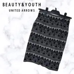 BEAUTY&YOUTH 幾何学模様タイトスカートのサムネイル
