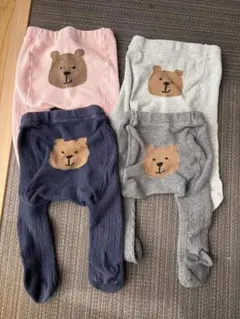 GAP くまさんタイツ　0-12m 80 ベビー　4枚　4色　セット