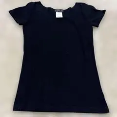 アニエスベー　無地　黒　コットンTシャツ 半袖(Tシャツ)