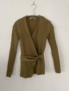 Ambient オリーブグリーン ラップニット ベルト付き