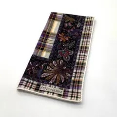 Yves Saint Laurent 多色チェックペイズリー柄ハンカチ　46cm