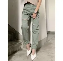 GYDA ペグトップデニム　カーキのサムネイル