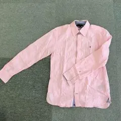 トミーヒルフィガー シャツ ピンク カスタムフィット メンズ