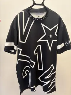 V12 ヴィトゥエルヴ モックネック シャツ L 星柄 ゴルフウェア 白