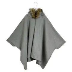 T533 Balotti ポンチョコート　フェイクファー　グレー　アウター　秋冬