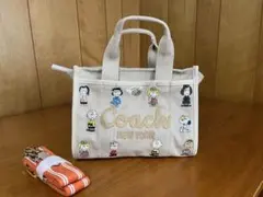 【新品未使用】COACH カーゴトート26　スヌーピー ベージュ PEANUTS