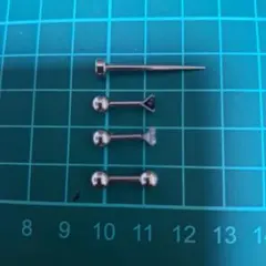 바디 피어싱 4개 세트 스테인리스 스틸 (알레르기 방지)
