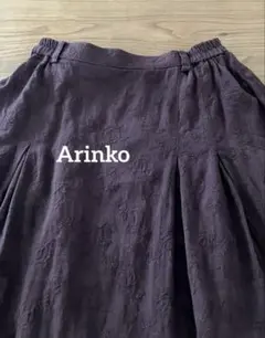 ARINKO スカート　刺繍　綿100 （株）やなぎ　日本製　ボルドー