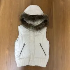 美品！ファー付きダウンベスト 120