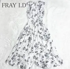 FRAY I.D ノースリーブワンピース フレア 花柄 ホワイト