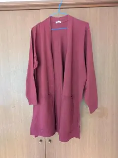 CINEMA CLUB バーガンディ ロングカーディガン