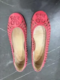STACCATO フラットシューズ ピンク 編み込みのサムネイル
