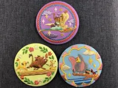 Disney character 刺繍缶バッジ アラジン ライオンキング ダンボ