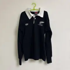 CANTERBURY 長袖 ラガーシャツ オールブラックス 刺繍 90s 当時物