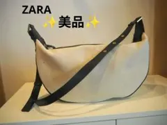 ZARA ザラ✨キャンバス×レザー ショルダーバッグのサムネイル