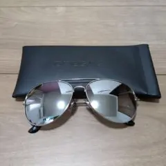 OREGAS シルバー アビエーターサングラス ケース付き