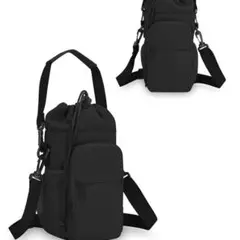 ボトルホルダー ブラック スマホ収納 ショルダーバッグ 3way 水筒ケース