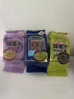 フリーズドライ　味噌汁 3種セット 揚げなす あおさ ほうれん草　四食✖️３パックのサムネイル