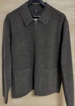【新品未使用】ニットフルジップジャケット　UNIQLO C ブラウン XLサイズ