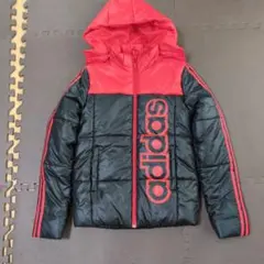 美品 adidas ダウンコート 160 黒/赤
