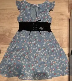 花柄フリル袖ワンピース ALGY子供130