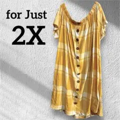 for Just 【2X】イエロー チェック柄 チュニック