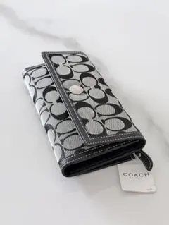 COACH 長財布 ブラック/グレー