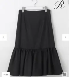 組曲【R】カラーウールツイル ティアードスカート＊サイズ38＊ブラック