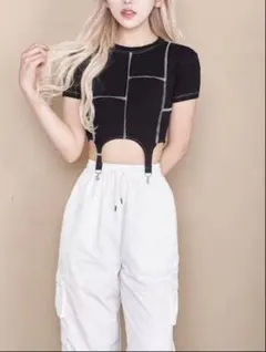 Darich クロップドTシャツ ブラックのサムネイル