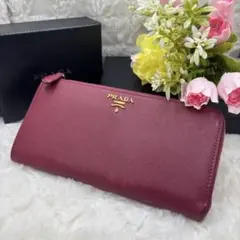 ♥️美品♥️✨PRADA プラダ 長財布 L字ファスナー　レッド系