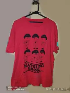 おそ松さん 半袖 Tシャツ 赤系 白系 中古 4L シミ 色褪せ あり セット