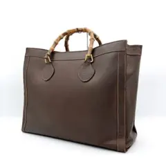 【GUCCI】トートバッグ　ダイアナ　バンブー　レザー　ダークブラウン