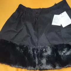 ファー付き黒タイトスカート Lサイズ