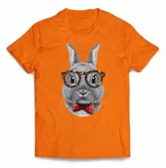 【優良在庫 】うさぎ メガネ リボン 半袖 Tシャツ メンズ レディース キッズ