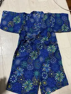 花火模様甚平（青色）110cm