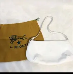 美品 IL BISONTE イルビゾンテ ホワイト ラウンドミニショルダー