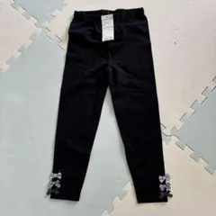 【新品・未使用】リボン付き黒レギンス