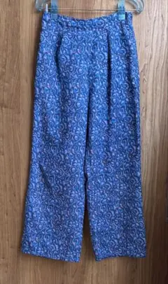 chocol raffine robe 青系プリント柄ワイドパンツ