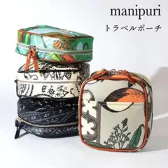【極美】マニプリ manipuri　ポーチ　スカーフ　柄　スクエアポーチ バッグ