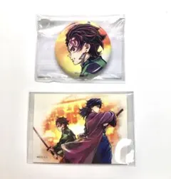 鬼滅の刃 WEBSHOPくじ 繋ぐ 義勇と炭治郎　缶バッジ　ステッカー