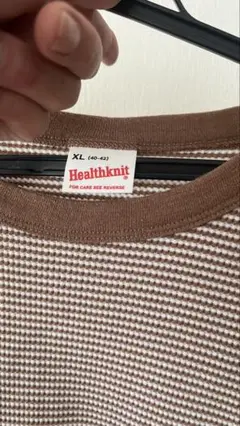 Healthknit ストライプ Tシャツ XL
