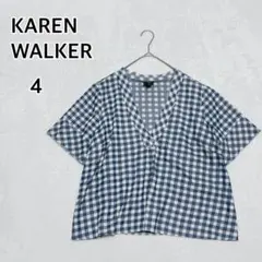 karen walker カレンウォーカー トップス ブラウス チェック 2026年最新】KAREN WALKER カラー：ブルー系 レディース 半袖 シャツ
