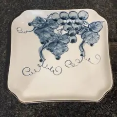 ぶどう柄角皿 昭和レトロ 和食器