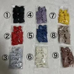 全10色リボン大小4つセット キッズヘアアクセサリー　グログランリボン　へアボウ