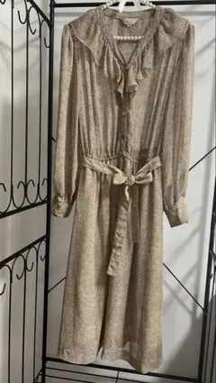 美品】ANAYI 2025SS ドローイングフラワープリントシャツワンピース