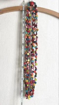 カラフルな木製ビーズ ネックレス 約88cm